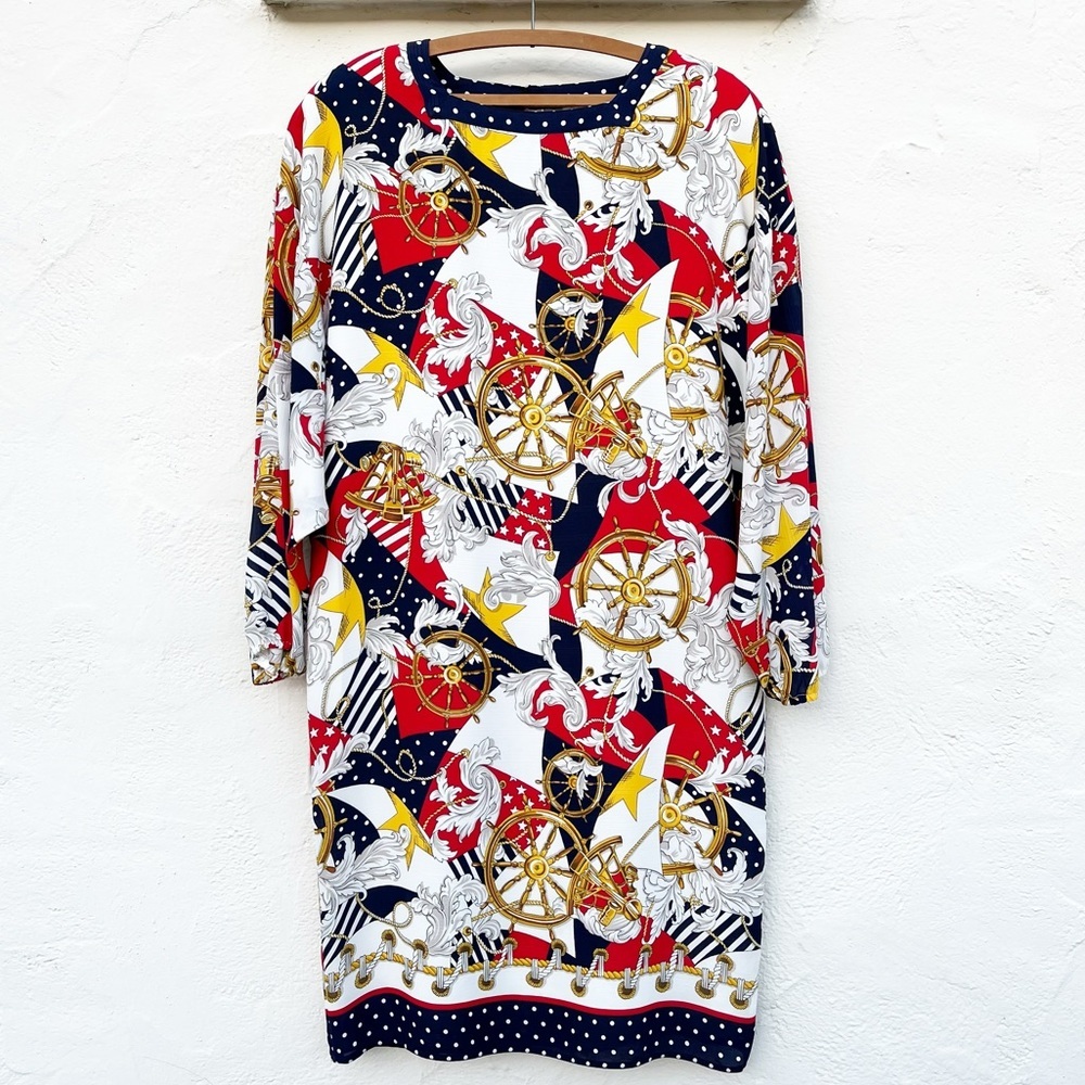 DIANE FREIS Vintage Nautical Themed Shift Dress